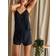 Pretty You London Bamboo Lace Cami Short Pyjama Set in Raven