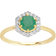 Gemondo Halo Engagement Ring - Gold/Emerald/Diamonds