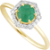 Gemondo Halo Engagement Ring - Gold/Emerald/Diamonds