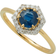 Gemondo Halo Engagement Ring - Gold/Sapphire/Diamonds