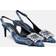 Dolce & Gabbana Patchwork Denim Slingbacks With Rhinestone Buckle Blue