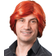 Bristol Novelty 70s Schlager Fuzzi Wig Red