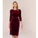 Adrianna Papell Velvet Tie Front Dress Burgundy