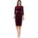 Adrianna Papell Velvet Tie Front Dress Burgundy