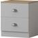 Fwstyle Esher Matt White/Oak Bedside Table 39x40cm