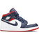 Nike Air Jordan 1 Mid GS - White /University Red/ Midnight Navy /Metallic