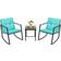 Greesum 3-Pieces Rocking Wicker Bistro Set