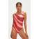 Speedo Damen Printed Deep U-Back Swimsuit, Oxblood/Soft coral