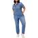 Good American Short Sleeve Denim Jumpsuit - Blue
