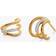 Monica Vinader Riva Triple Wave Diamond Hoop Earrings, Gold