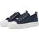 Michael Kors MK Evy Empire Logo Embossed Suede Trainers Navy