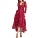 Goddiva Scalloped Lace Dipped Hem Midi Dress - Wine