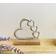 Silver Four Heart On A Wooden Base Small Christmas Tree Ornament