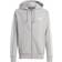 adidas French Terry 3-Stripes Full-Zip Hoodie, hættejakke, herre Mgreyh/White