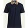 Burberry Check Collar Cotton Polo Shirt - Smoked Navy