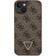 Guess iPhone 15 4G Strass Triangle Metal Logo Cover med Crossbody Rem Brun