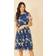 Yumi Embroidered Floral Skater Dress, Navy