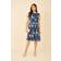 Yumi Embroidered Floral Skater Dress, Navy