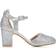 Badgley Mischka Girls Rhinestone Dress Pump Block Heel Sandals with Ankle Strap