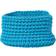 Homescapes Teal Blue Cotton Knitted Round X 21Cm Basket