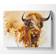 WallArt The Highland Cow Illustration Yellow Wall Decor 81.3x50.8cm