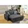 Latitude Run Square Arm Sleeper Gray Sofa 75" 3 Seater