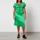 Ganni Crinkled Satin Gathered Uneck Midi Klänning - Bright Green