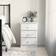 vidaXL white, 3 Drawer Bedside Table