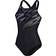 Speedo Damen Hyperboom Placement Muscleback Badeanzug, Schwarz/Dove Grau