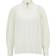 HUGO BOSS Open White Point Collar Gathered Shoulders Silk Blouse - White