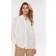 HUGO BOSS Open White Point Collar Gathered Shoulders Silk Blouse - White