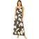 Mela London Satin Floral Print Maxi Dress, Black