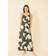 Mela London Satin Floral Print Maxi Dress, Black