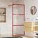 vidaXL Inloopdouchewand Transparant 80x195 cm ESG-glas Rood