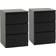 SECONIQUE Walker Black Bedside Table 40x40cm 2pcs