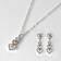 Equilibrium silver plated two tone necklace earrings gift set three hearts