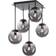 JUST LIGHT Big Widow Black/Smoky Grey/Transparent Ceiling Flush Light 16cm