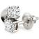 Jewelco London Screw Back Solitaire Studs - White Gold/Diamonds