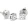 Jewelco London Screw Back Solitaire Studs - White Gold/Diamonds