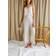 Pretty You London Bamboo Lace Cami Cropped Trouser Pyjama Set in Powder Puff