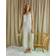 Pretty You London Bamboo Lace Cami Cropped Trouser Pyjama Set in Powder Puff