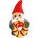 Rolf Berg Micro Santa with Christmas Wreath Multicolour Julpynt 7cm