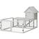 Pawhut Wooden Rabbit Hutch With Run Large Guinea Pig Cage 151.5x106x97cm