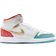 Nike Air Jordan 1 Mid GS - White/University Red/Blue Lightning/Metallic Gold