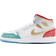 Nike Air Jordan 1 Mid GS - White/University Red/Blue Lightning/Metallic Gold