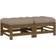 vidaXL Garden Footstools with Cushions Honey