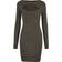 Urban Classics Ladies Cut Out Mini Knit Evening Dress - Olive