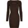 Urban Classics Ladies Cut Out Mini Knit Evening Dress - Brown