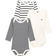 Petit Bateau Long Sleeved Bodysuit 3-pack - White/Navy Stripes (A01TB00)