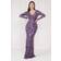 Goddiva Geo Sequin Long Sleeve Maxi Dress